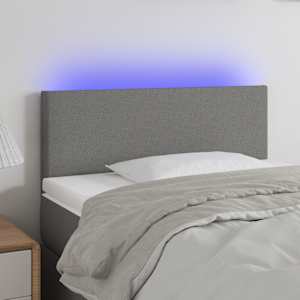 Čelo postele s LED tmavě šedé 80 x 5 x 78/88 cm textil - obrázek 1