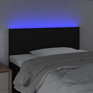 Čelo postele s LED černé 80 x 5 x 78/88 cm textil - obrázek 3
