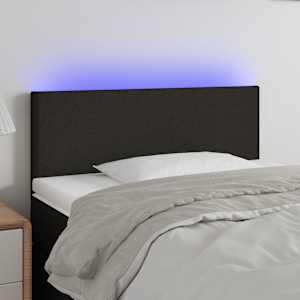 Čelo postele s LED černé 80 x 5 x 78/88 cm textil - obrázek 1