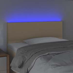 Čelo postele s LED krémové 80 x 5 x 78/88 cm textil - obrázek 3