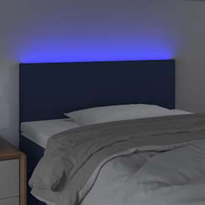 Čelo postele s LED modré 80 x 5 x 78/88 cm textil - obrázek 3