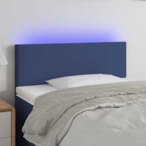 Čelo postele s LED modré 80 x 5 x 78/88 cm textil - obrázek 1