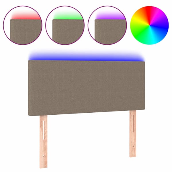 vidaXL LED-voodipeats, pruunikashall, 90x5x78/88 cm, kangas