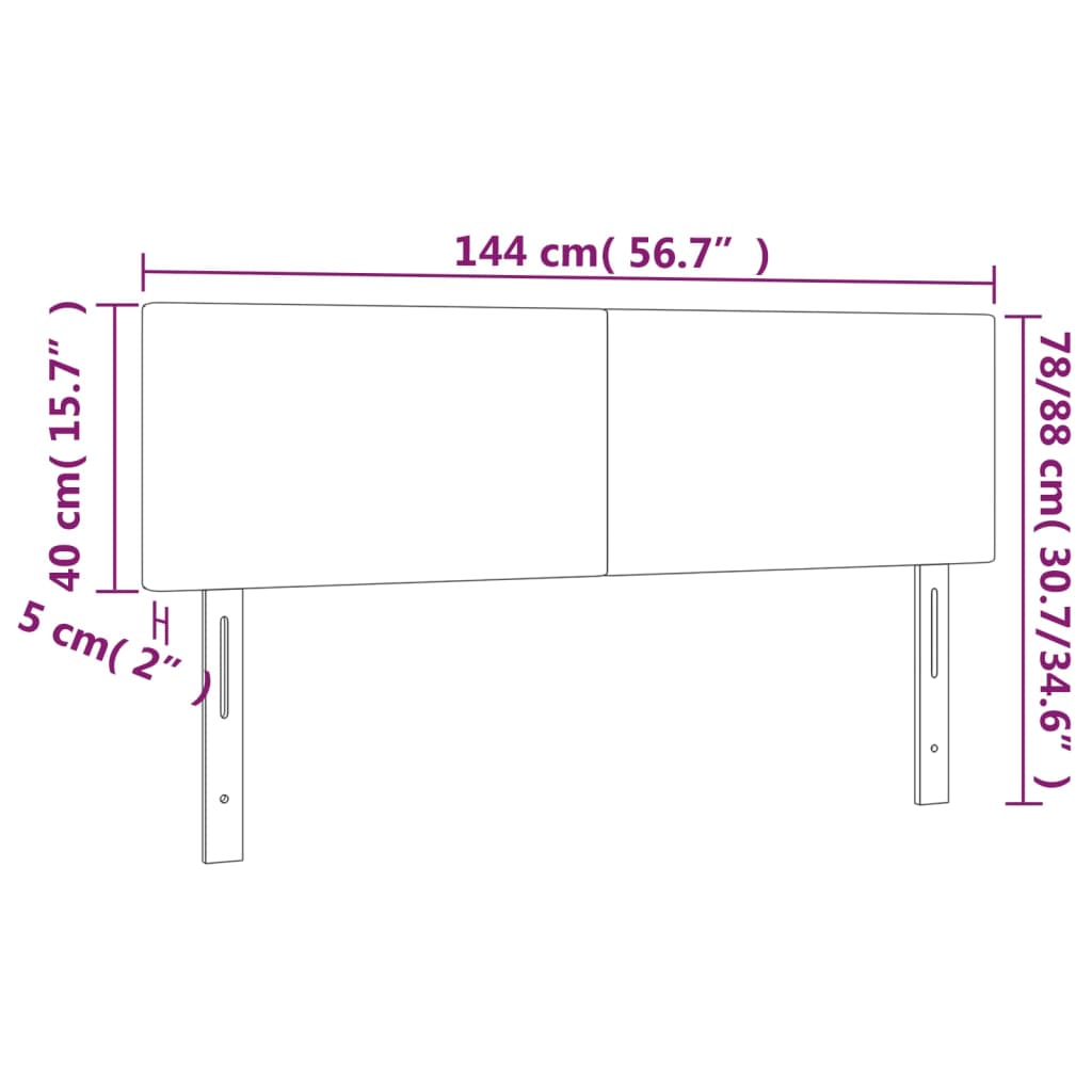 LED posteljno vzglavje svetlo sivo 144x5x78/88 cm blago