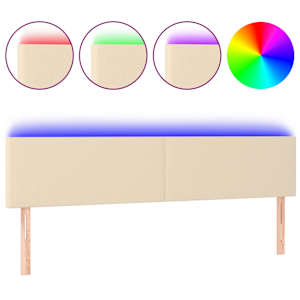 vidaXL LED-voodipeats, kreemjas, 180x5x78/88 cm, kangas