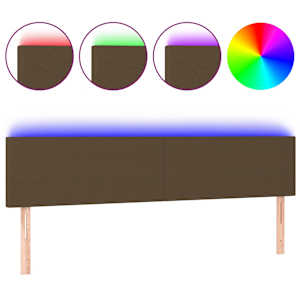 vidaXL LED-voodipeats, tumepruun, 200x5x78/88 cm, kangas
