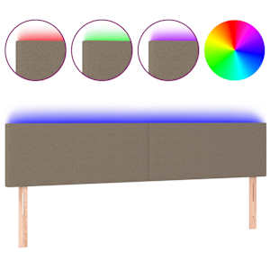 vidaXL LED-voodipeats, pruunikashall, 200x5x78/88 cm, kangas