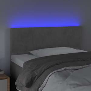 Čelo postele s LED světle šedé 80 x 5 x 78/88 cm samet - obrázek 3
