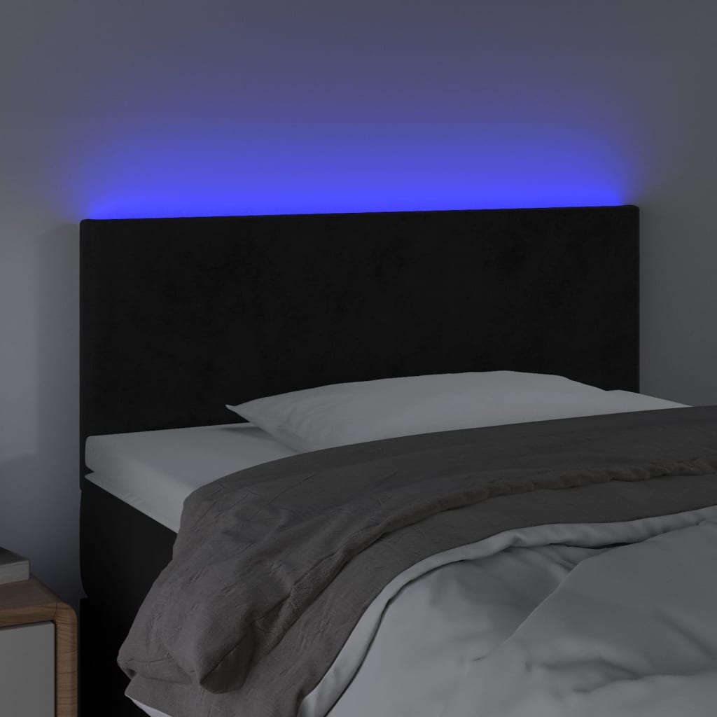 vidaXL Hoofdbord LED 80x5x78/88 cm fluweel zwart afbeelding