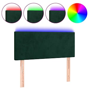 vidaXL LED-voodipeats, tumeroheline, 80x5x78/88 cm, samet