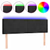 vidaXL LED-voodipeats, must, 144x5x78/88 cm, samet