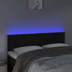 Čelo postele s LED černé 144x5x78/88 cm samet - obrázek 3