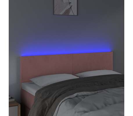 vidaXL S&auml;nggavel LED rosa 144x5x78/88 cm sammet