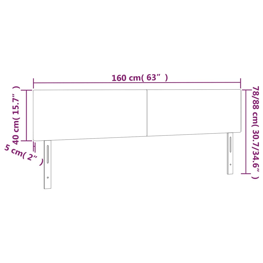 LED uzglavlje tamnoplavo 160x5x78/88 cm baršunasto