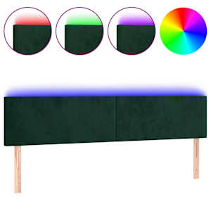 vidaXL LED-voodipeats, tumeroheline, 180x5x78/88 cm, samet