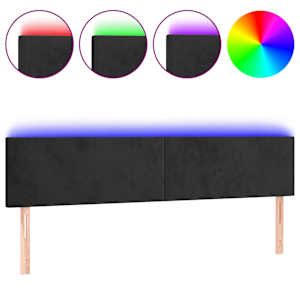 vidaXL LED-voodipeats, must, 200x5x78/88 cm, samet