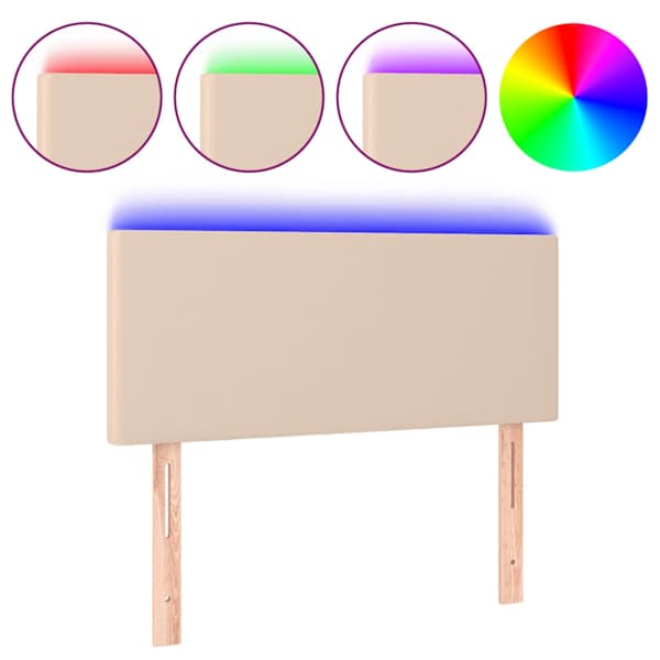 vidaXL LED-voodipeats Cappuccino 80x5x78/88 cm kunstnahk