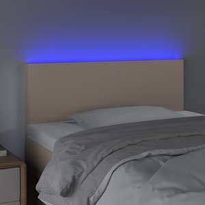 Čelo postele s LED cappuccino 80 x 5 x 78/88 cm umělá kůže - obrázek 3