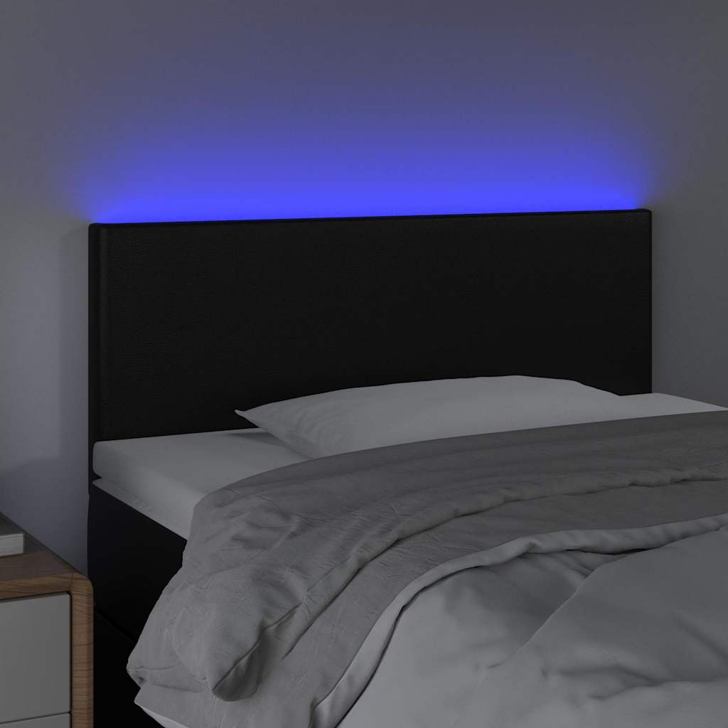 vidaXL Hoofdbord LED 100x5x78/88 cm kunstleer zwart, foto 2