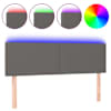 vidaXL LED-voodipeats, hall, 144x5x78/88 cm, kunstnahk