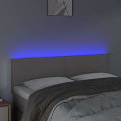 vidaXL T&ecirc;te de lit &agrave; LED Gris 144x5x78/88 cm Similicuir