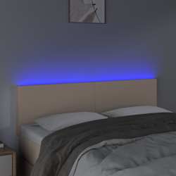 vidaXL S&auml;nggavel LED cappuccino 144x5x78/88 cm konstl&auml;der