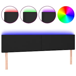 vidaXL LED-voodipeats, must, 160x5x78/88 cm, kunstnahk