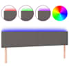 vidaXL LED-voodipeats, hall, 180x5x78/88 cm, kunstnahk