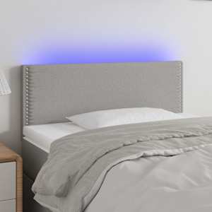 Čelo postele s LED světle šedé 90x5x78/88 cm textil - obrázek 1
