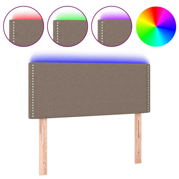 vidaXL LED-voodipeats, pruunikashall, 90x5x78/88 cm, kangas