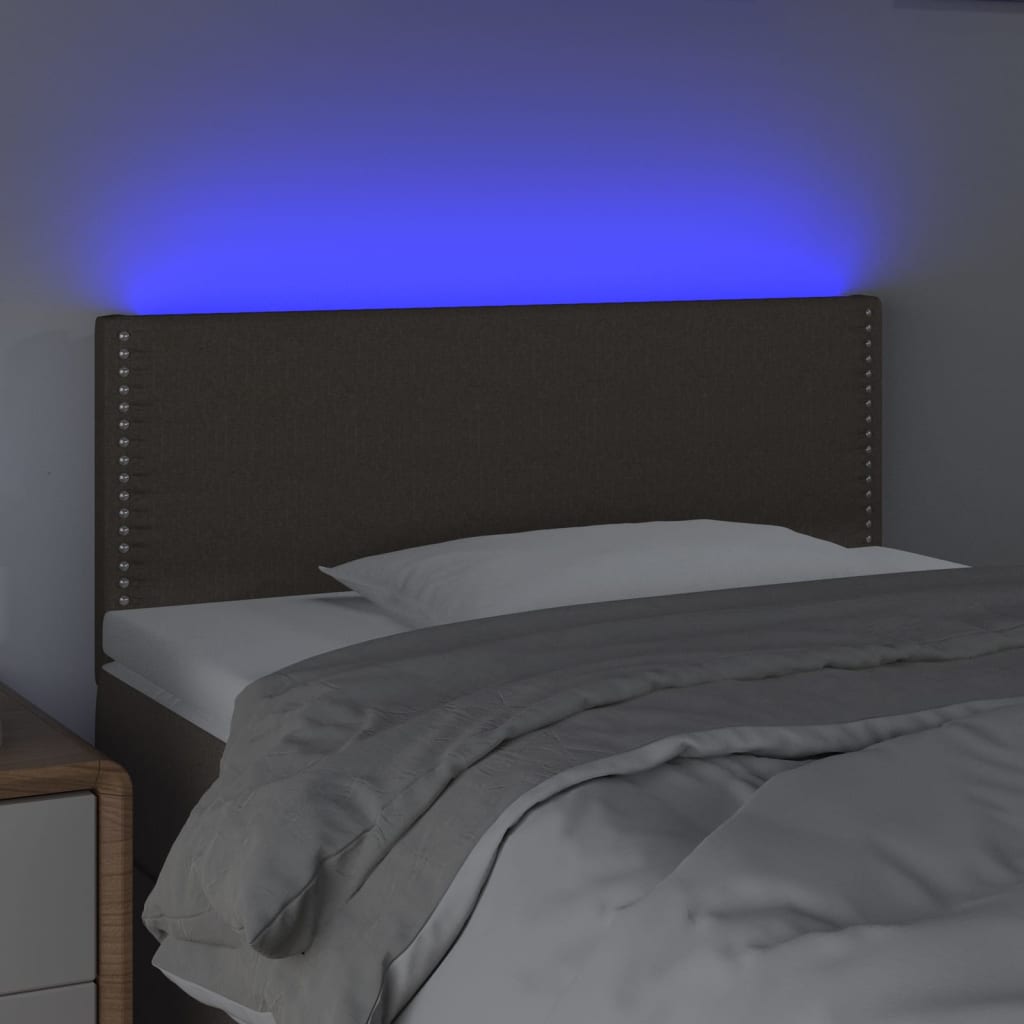 vidaXL Hoofdbord LED 90x5x78/88 cm stof taupe afbeelding