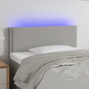 Čelo postele s LED světle šedé 100 x 5 x 78/88 cm textil - obrázek 1