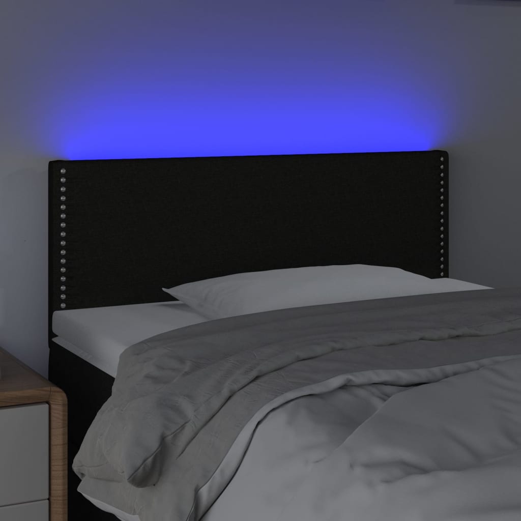 vidaXL Hoofdbord LED 100x5x78/88 cm stof zwart afbeelding