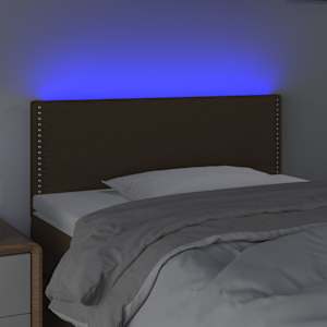 Čelo postele s LED tmavě hnědé 100x5x78/88 cm textil - obrázek 3
