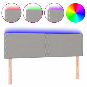 vidaXL LED-voodipeats, helehall, 144x5x78/88 cm, kangas