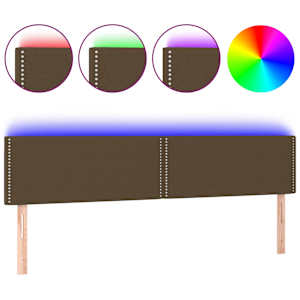 Čelo postele s LED tmavě hnědé 180x5x78/88 cm textil - obrázek 2