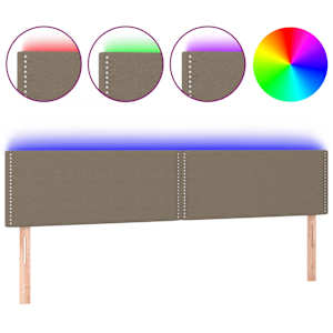 vidaXL LED-voodipeats, pruunikashall, 180x5x78/88 cm, kangas