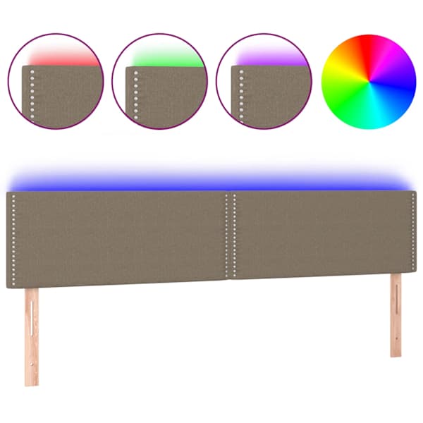 vidaXL LED-voodipeats, pruunikashall, 180x5x78/88 cm, kangas