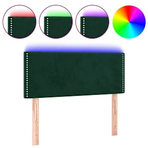vidaXL LED-voodipeats, tumeroheline, 80x5x78/88 cm, samet