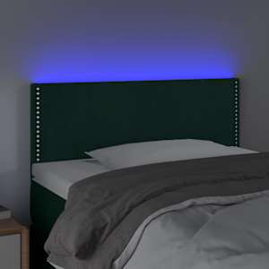Čelo postele s LED tmavě zelené 80 x 5 x 78/88 cm samet - obrázek 3