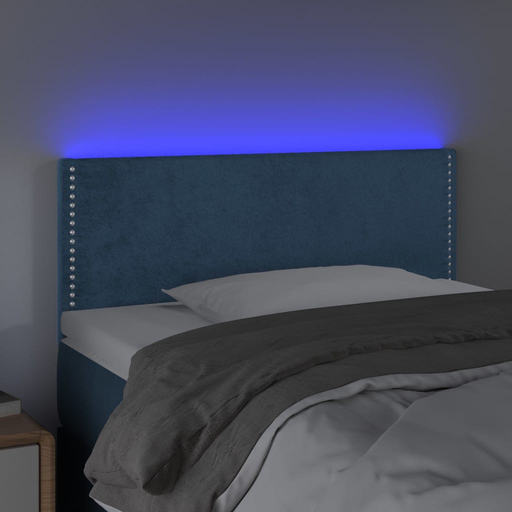 Thumbnail - vidaXL LED Kopfteil Dunkelblau 90x5x78/88 cm Samt