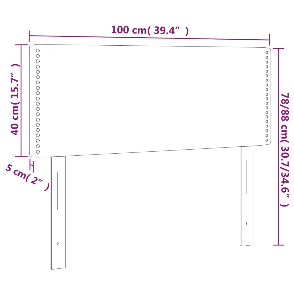 LED posteljno vzglavje temno sivo 100x5x78/88 cm žamet