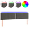 vidaXL LED-voodipeats, tumehall, 180x5x78/88 cm, samet