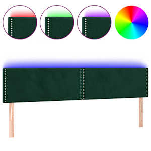 vidaXL LED-voodipeats, tumeroheline, 180x5x78/88 cm, samet