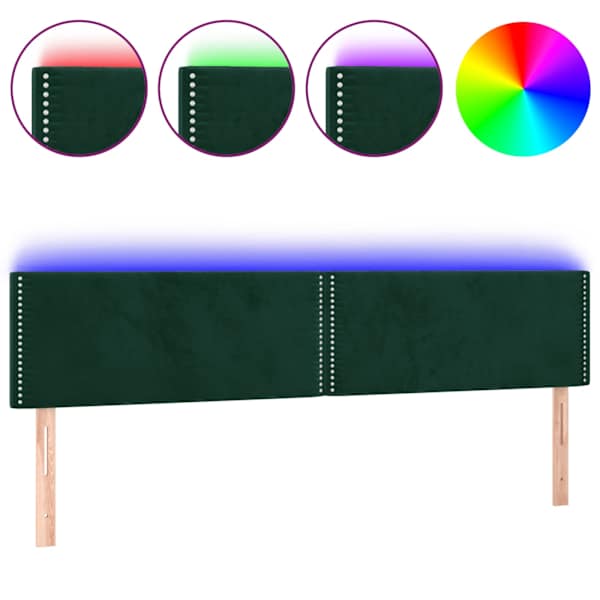 vidaXL LED-voodipeats, tumeroheline, 180x5x78/88 cm, samet