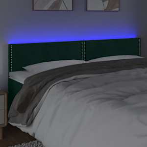 Čelo postele s LED tmavě zelené 180x5x78/88 cm samet - obrázek 3