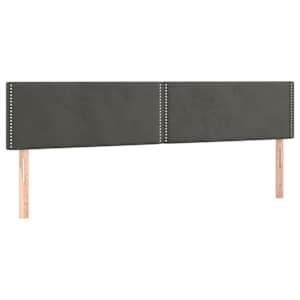 Čelo postele s LED tmavě šedé 200x5x78/88 cm samet - obrázek 4
