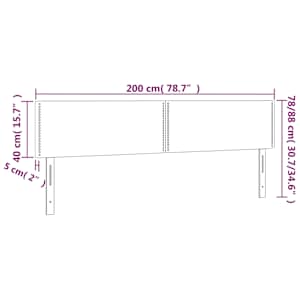 Čelo postele s LED tmavě šedé 200x5x78/88 cm samet - obrázek 6