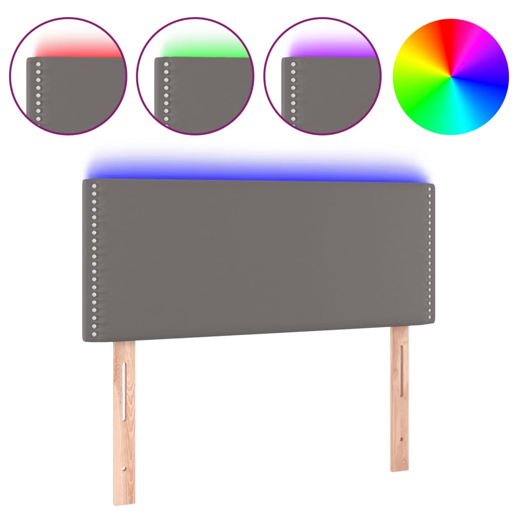 Thumbnail - vidaXL LED Kopfteil Grau 100x5x78/88 cm Kunstleder