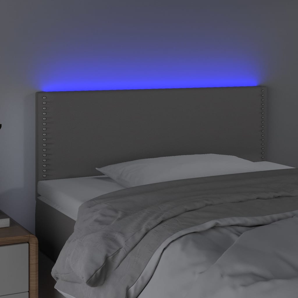 Thumbnail - vidaXL LED Kopfteil Grau 100x5x78/88 cm Kunstleder